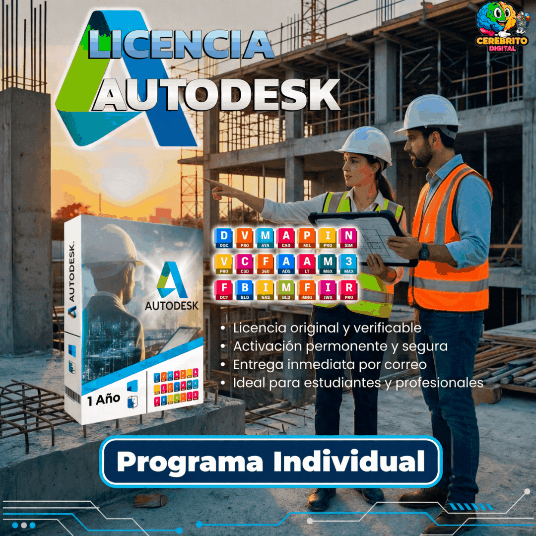 Licencia Original Autodesk Por Programa (1 año)